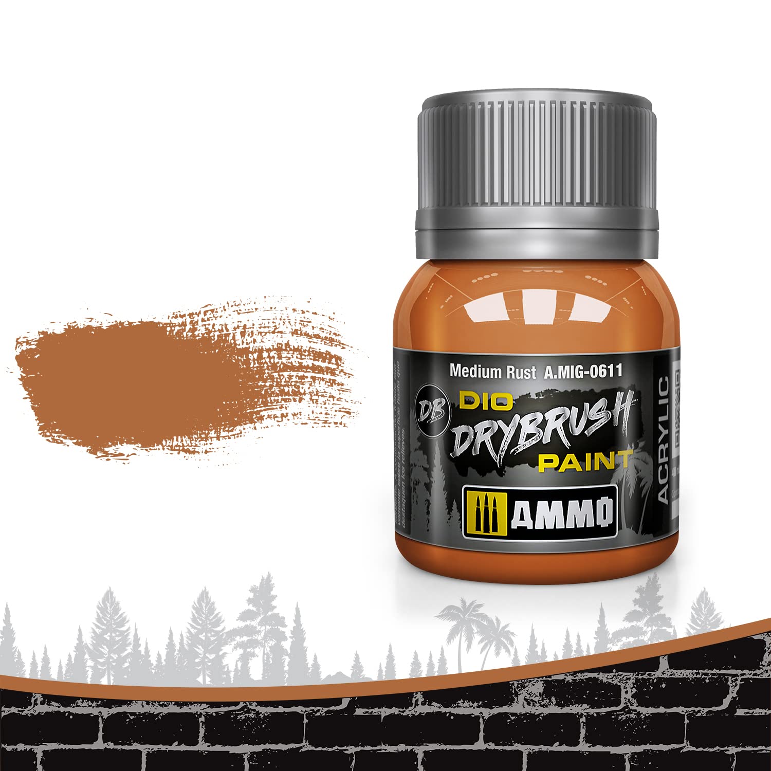 AMMO by Mig Jimenez DIO Drybrush Acrylic Modelling Paint 40ml MEDIUM RUST