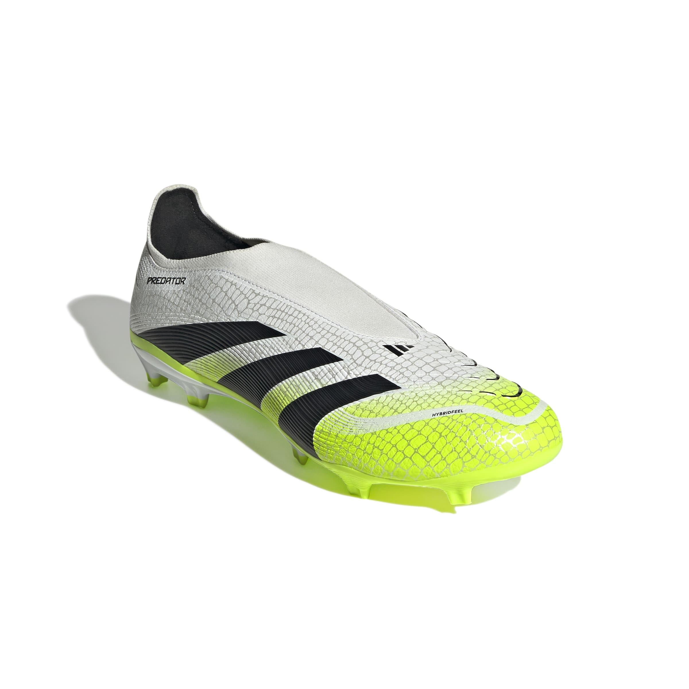 Adidas Unisex League Laceless Firm Ground/Multi Ground Football Boots, Cloud White/Core Black/Lucid Lemon, 43 1/3 EU