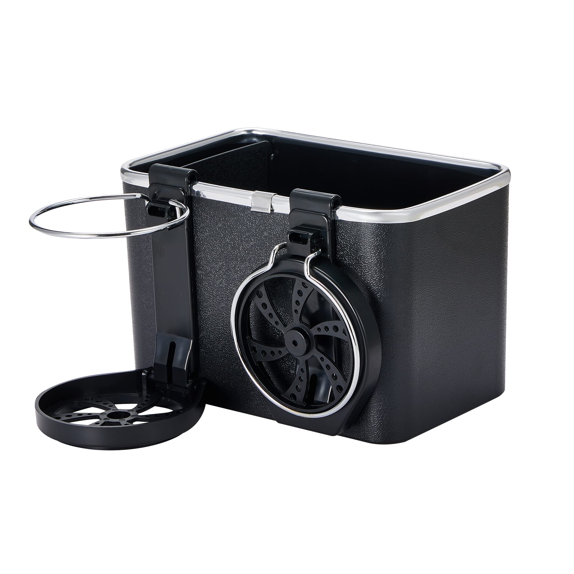 AUTOYSUR Car Armrest Storage Box Water Cup Holder Multifunctional Universal Car Console Storage Box, Car Seat Tray Storage Box (Black-2PCS)