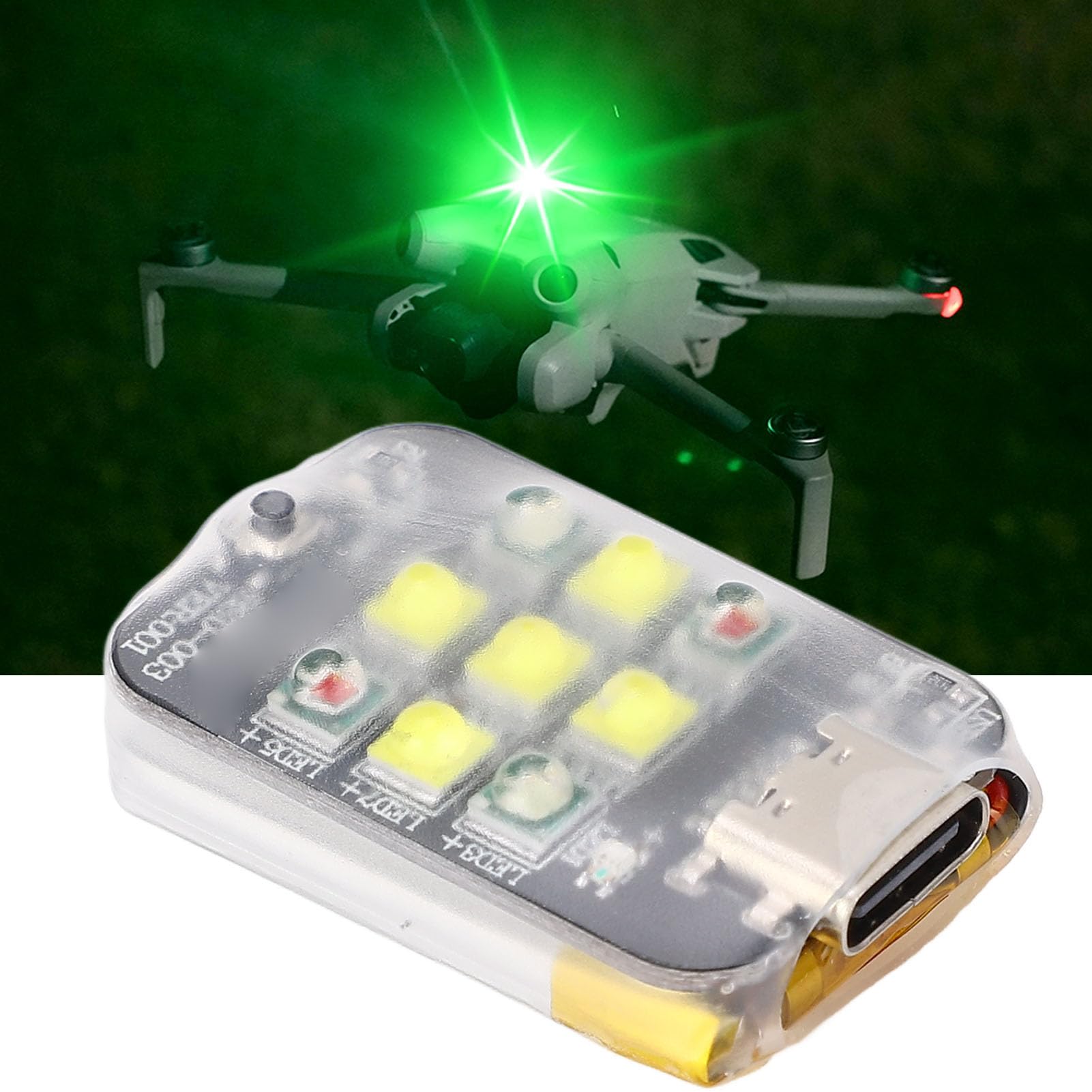 Topiky Lampada Volante Notturna Multifunzionale Compatta a LED Stroboscopica per la Serie Mini//