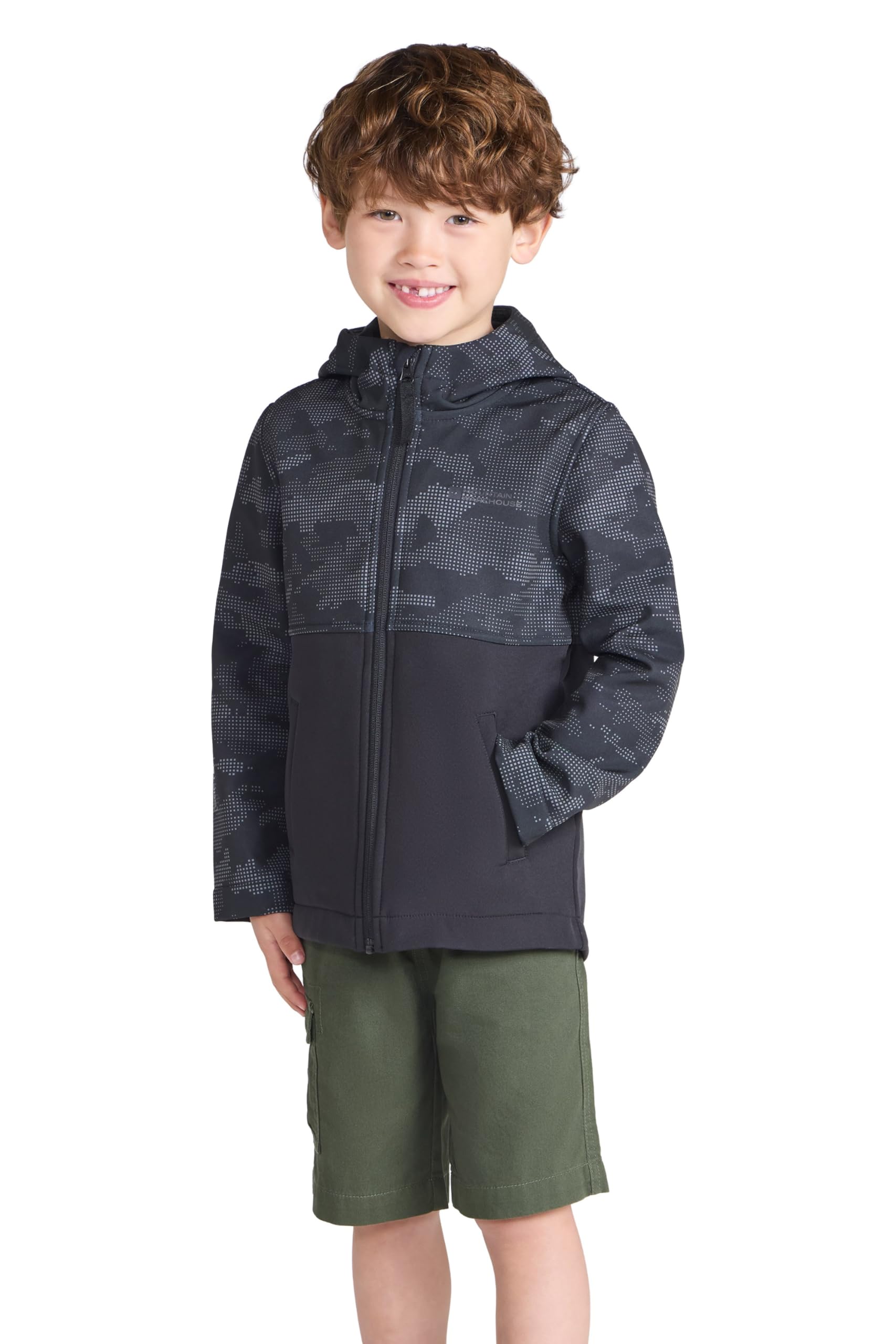 Mountain Warehouse Veste softshell Exodus pour enfants à imprimé camouflage - Imperméable, garçons et filles
