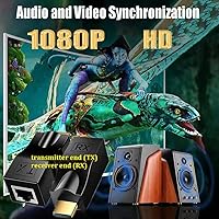 Vista 3 de Adaptador extensor HDMI sobre Cat5e/6 (1 par), convertidor de red Ethernet RJ45, 4k HD 1080p hasta 30m/98ft, para HDTV, decodificadores, DVD, PS4