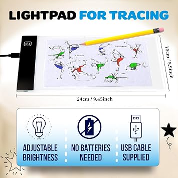 Molcey Flip Book Kit with LED Light Pad. Includes Flipbook Kit Starter Animation, 240 Sheets Blank Animation Paper and Instructions for Making Flip Books, LED Light Pad. for Kids 9-12 6-8