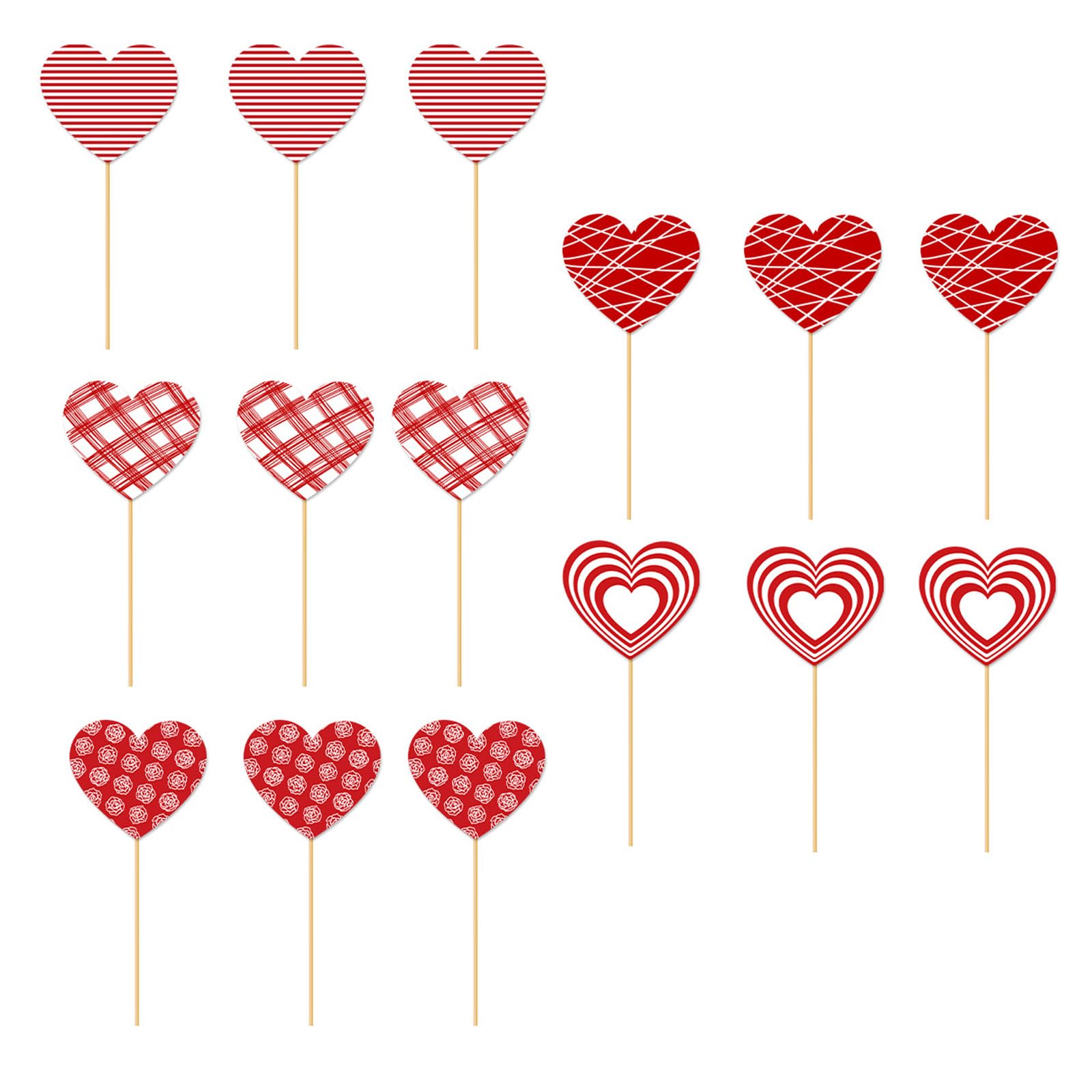 Tsophreniq Valentines Vase Inserts Party Decorations Cardstock Set 15Pcs Home Celebration Craft Project Valentines Day Vase Toppers Decorations