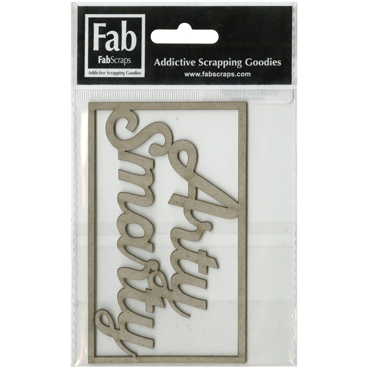 FabScraps Die-Cut Gray Chipboard Word Arty Smarty 4.25-inch x 2.5-inch