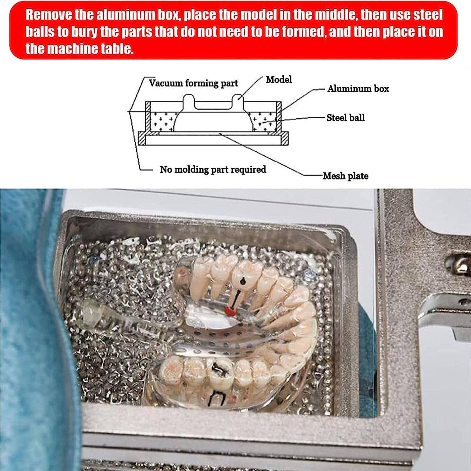 Dental 1000W Labor-Vakuumform-Formmaschine, Vakuumform-Laminiermaschine, kieferorthopädische Retainer-Zahnlaminiermaschine (220V/50H)
