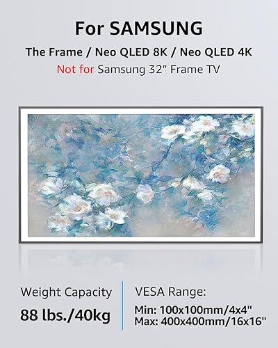 Miniatura 4 de MOUNTUP MU0089 - Soporte de pared para televisores Samsung The FrameNeo QLED 8K4K, soporte de TV de perfil bajo, giratorio de 90 grados horizontal a