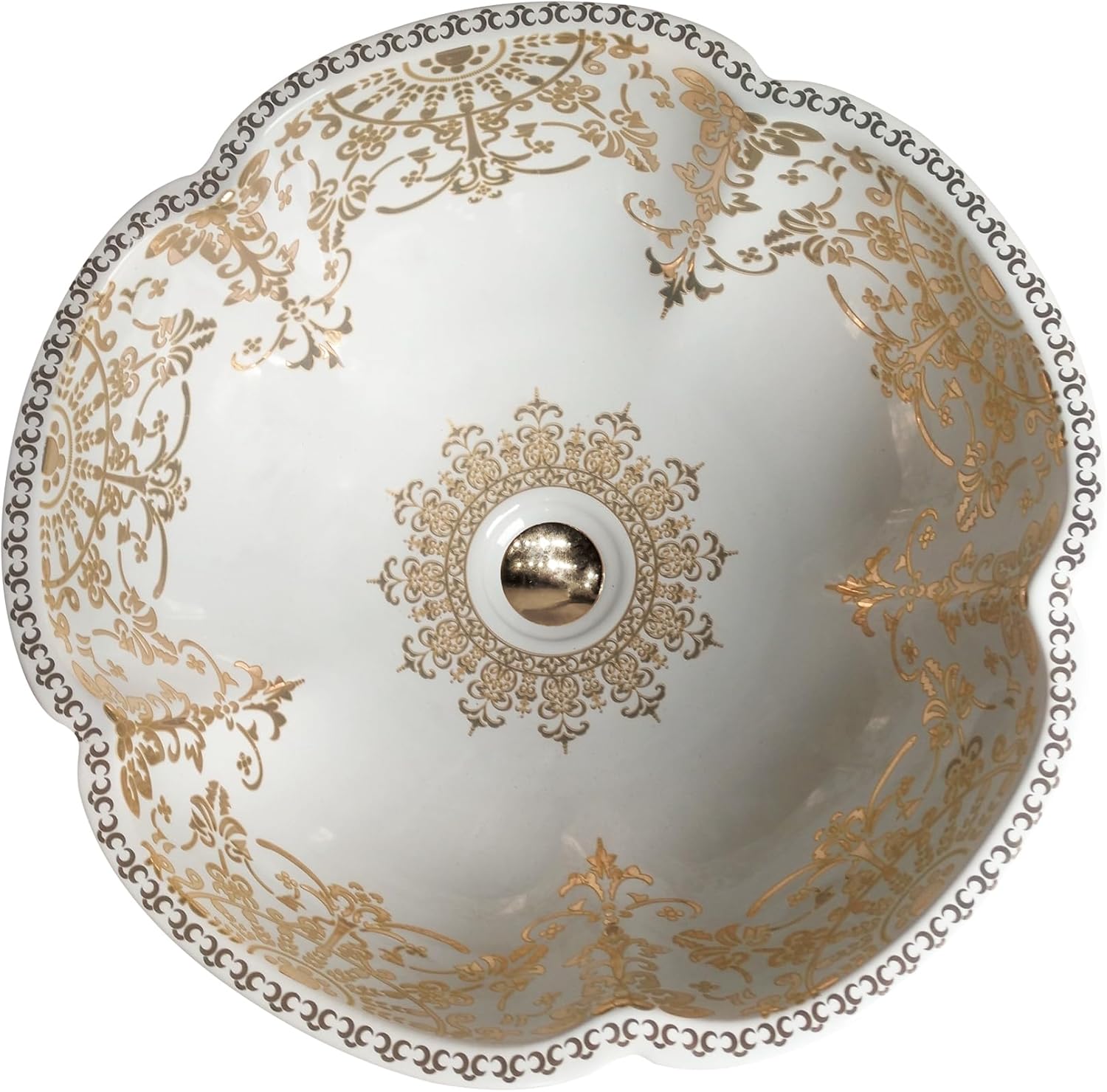 Vessel Bathroom Sink Flower Shape Design Porcelain Above Counter Sink for Bar and Cloakroom Chinese Vanity Bowl