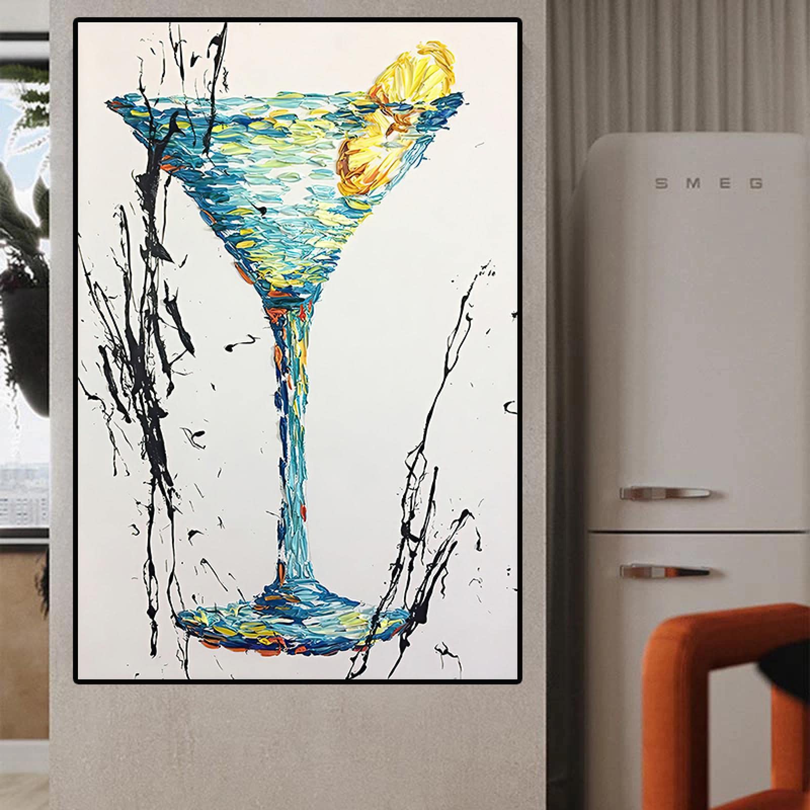 Impression toile cocktail abstrait affiche murale sans cadre - 8