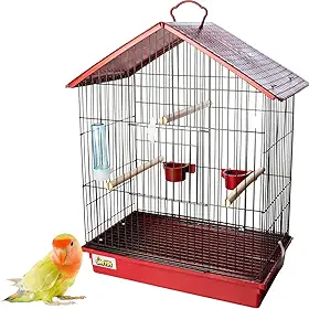 Gaiola Calopsita Viveiro Para Pássaros Grande Reforçado (Vermelho)