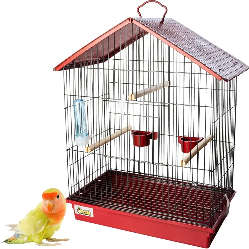 Gaiola Calopsita Viveiro Para Pássaros Grande Reforçado (Vermelho)