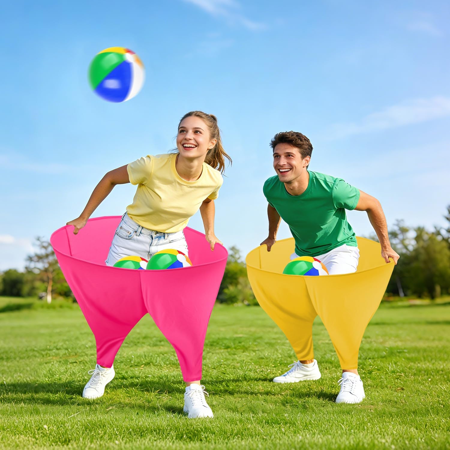 Granny Pants Yard Game Giant Granny Pants Outdoor Game Includes Bouncy Balls & Air Pumps Hilarious Outdoor Games for Adults and Family Backyard Gatherings Beach Games Team-Building Activities