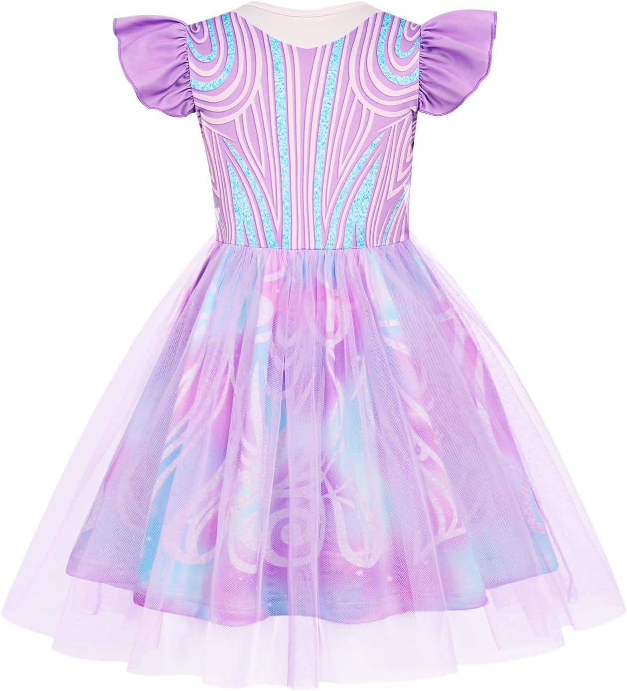 Good Witch Dress for Girls Purple Witches Costume Kids Halloween Christmas Tulle Mesh Dresses - Image 2