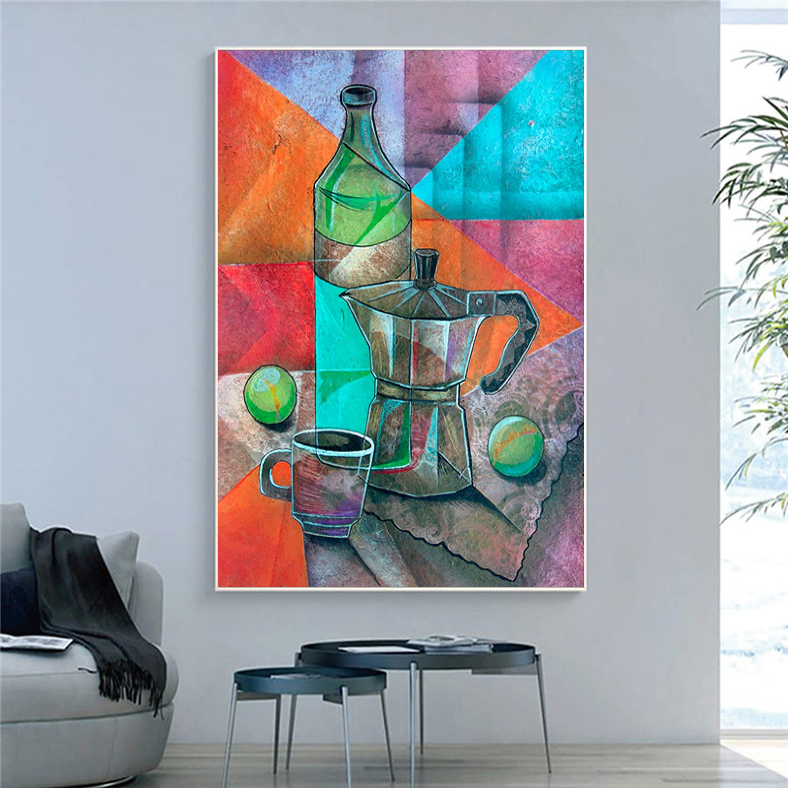 Abstrakcyjna geometria obrazy na płótnie sztuka ścienna wydruki kubek plakat salon dekoracyjne obrazy na ścianę dekoracja domu 60 x 90 cm bez ramy