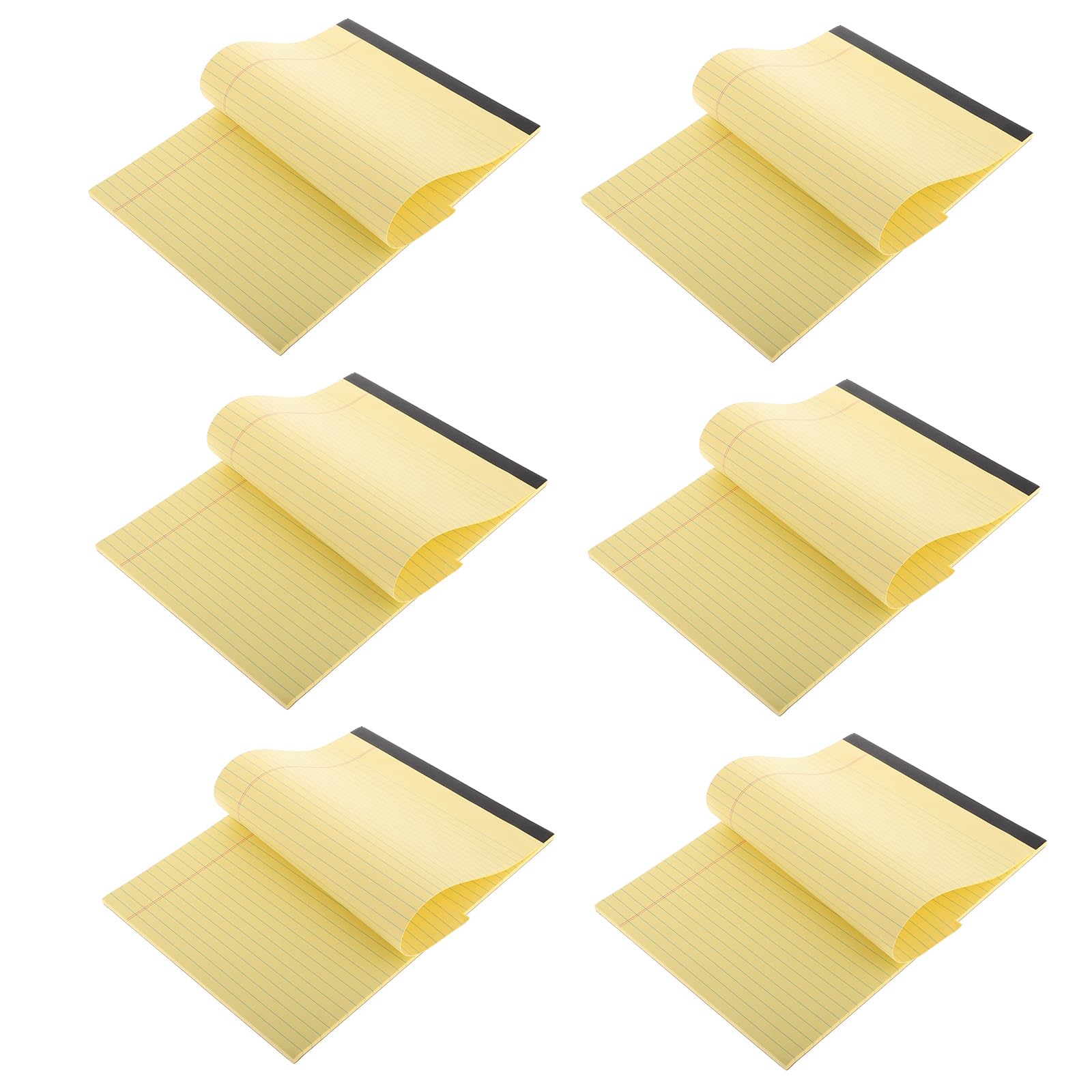 Blocco Note Professionale A4 Giallo 6 Pezzi con Pagine a Righe e Layout a Sezioni per Journaling e Impiego Business in Cellulosa di Legno