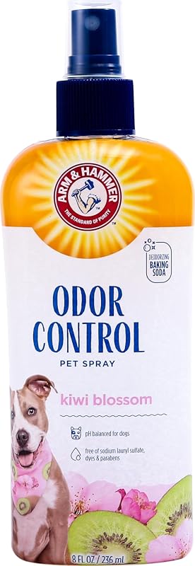 Arm & Hammer Super Deodorizing Dog Spray, Kiwi Blossom, 8 Fl Oz | pH-balanced, paraben-free formula for daily use on wet or dry coats, ideal between grooming and after walks or play