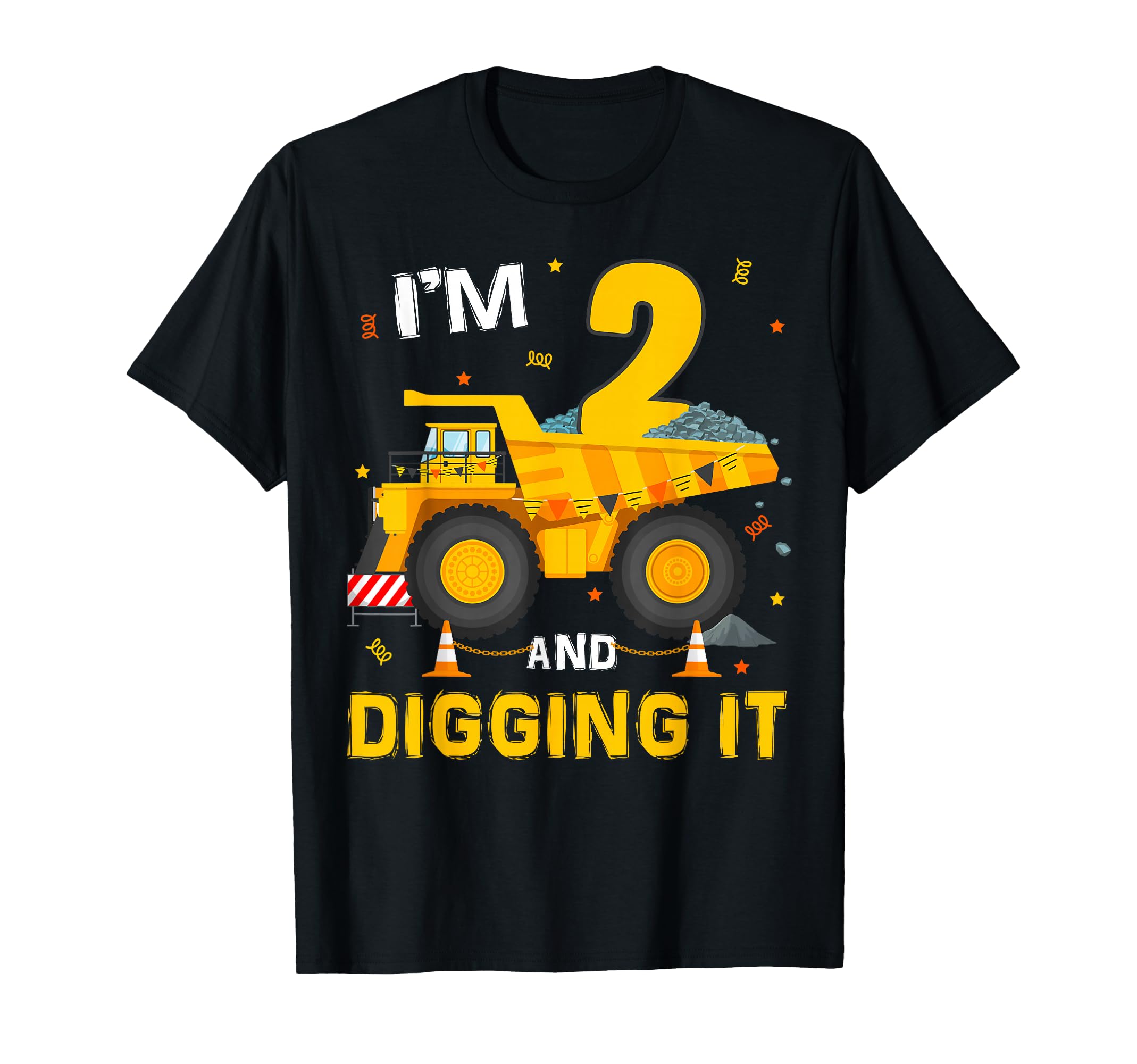 I'm 2 and Digging It 2Yr Old 2nd Birthday Construction Boy T-Shirt