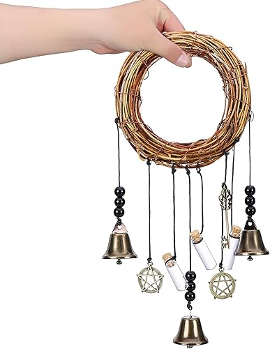 Miniatura 3 de 2 campanas de bruja de protección para perilla de puerta, campanas de viento Wiccan, cosas brujas, energía negativa transparente que atrae brujería