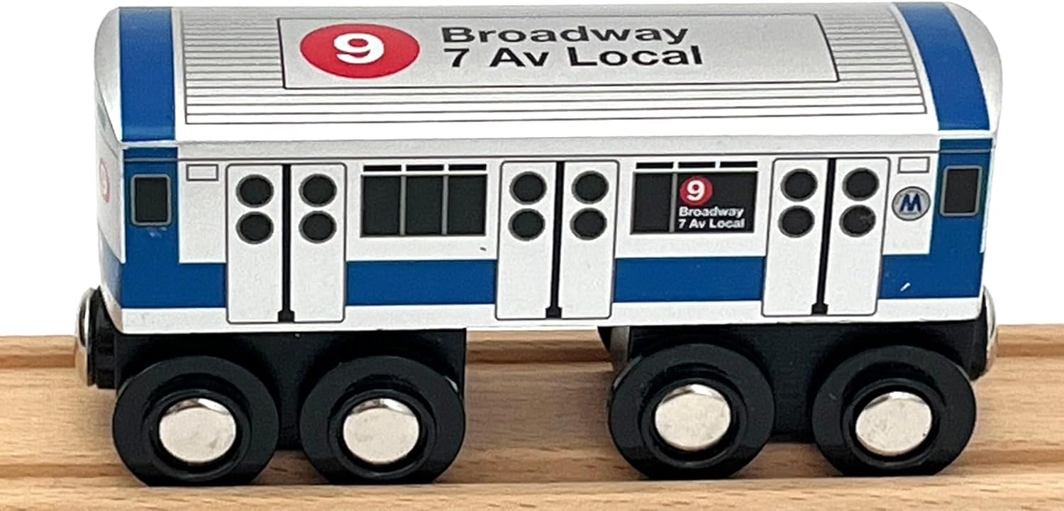 MUNI PALS MP01-1109 NYC Wooden Subway Train Car Nostolgia Series NYC R15 Platinum Mist Broadway–Seventh Avenue Local 9 Train