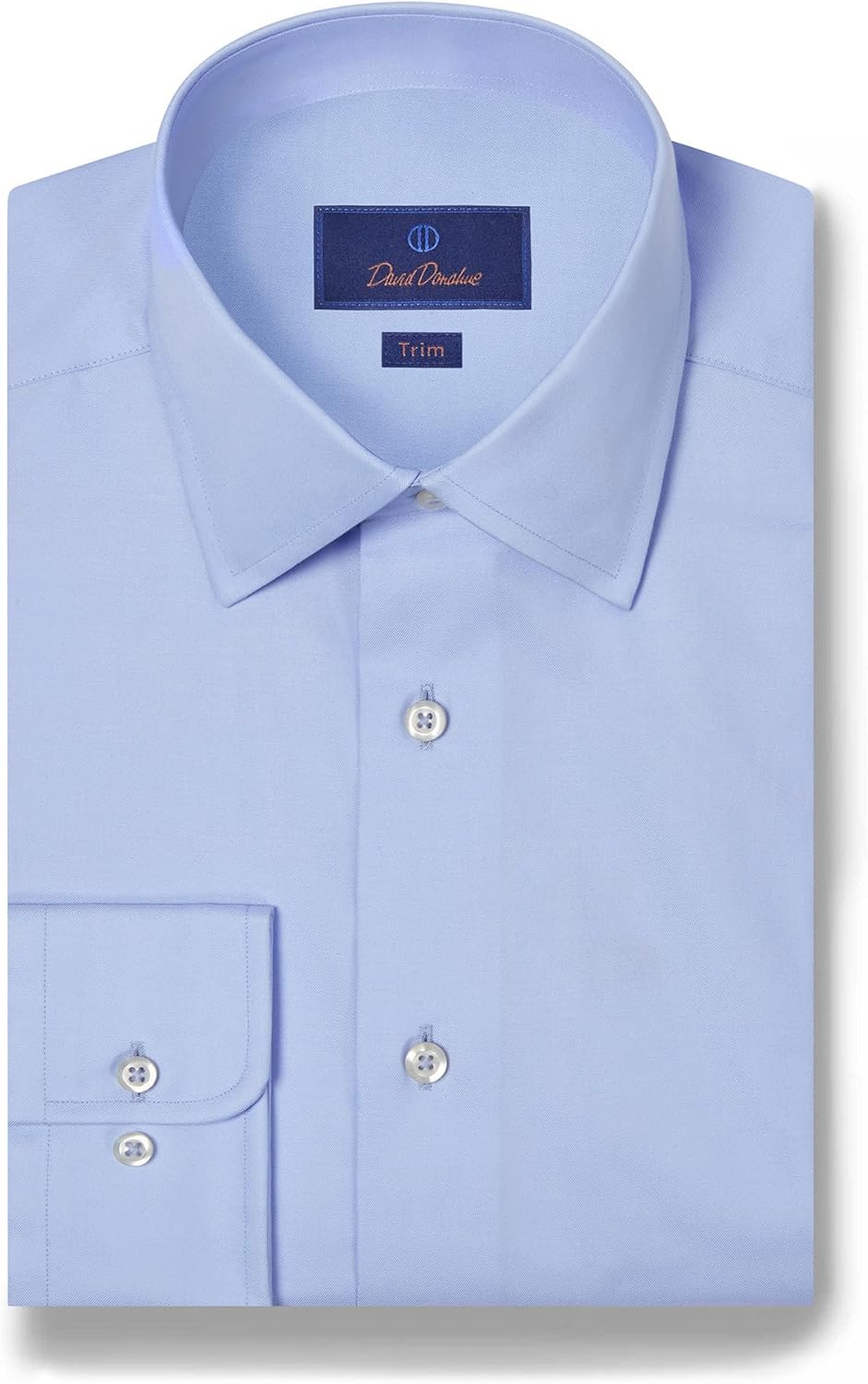David Donahue Men's Trim Fit Twill Dress Shirt