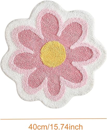 Miniatura 3 de LIBOOI Bonita alfombra de baño, 15.74 pulgadas, antideslizante, absorbente de agua, alfombra de baño de flores, alfombra de baño lavable, suave y