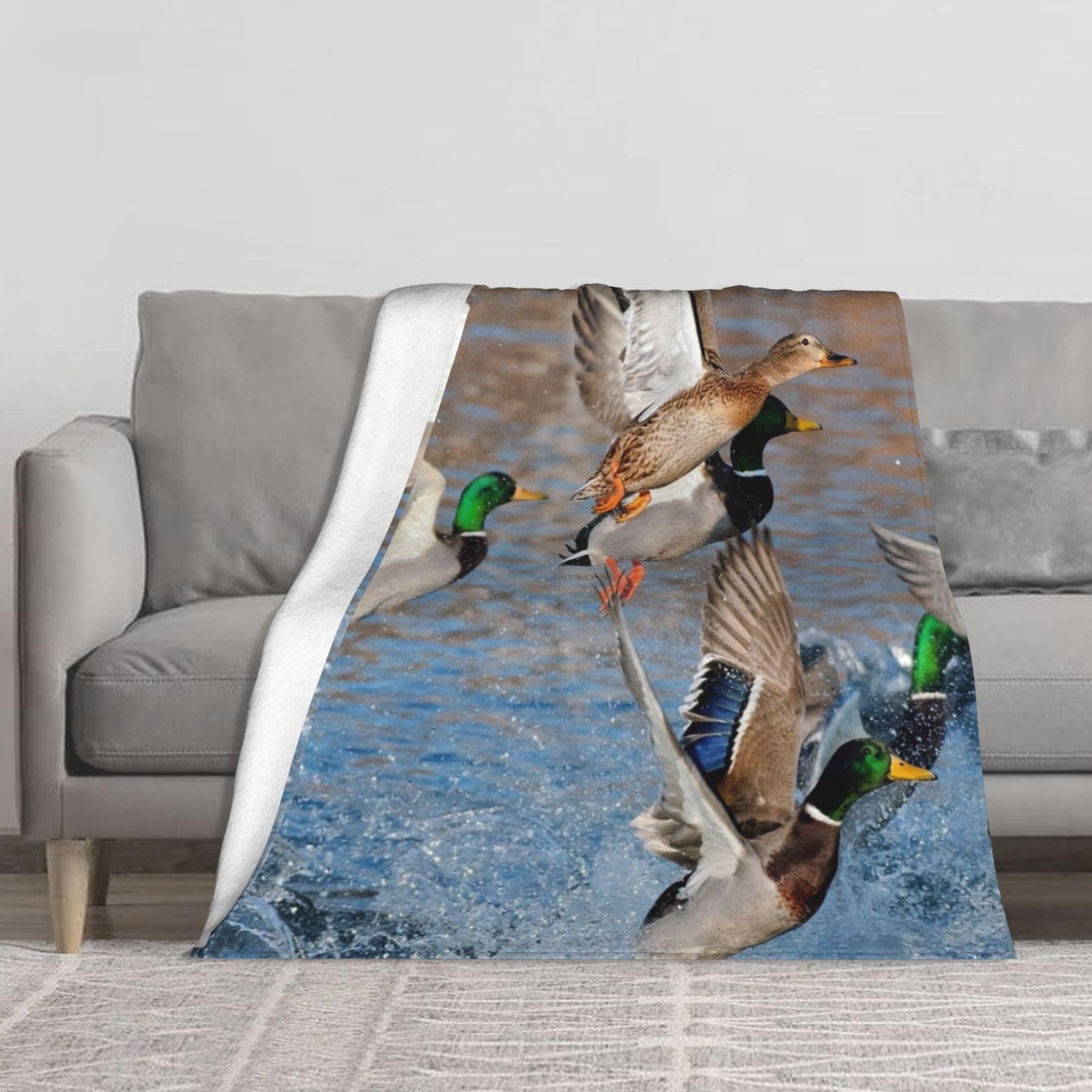 Couverture de canapé flanelle de luxe motif chasse au canard