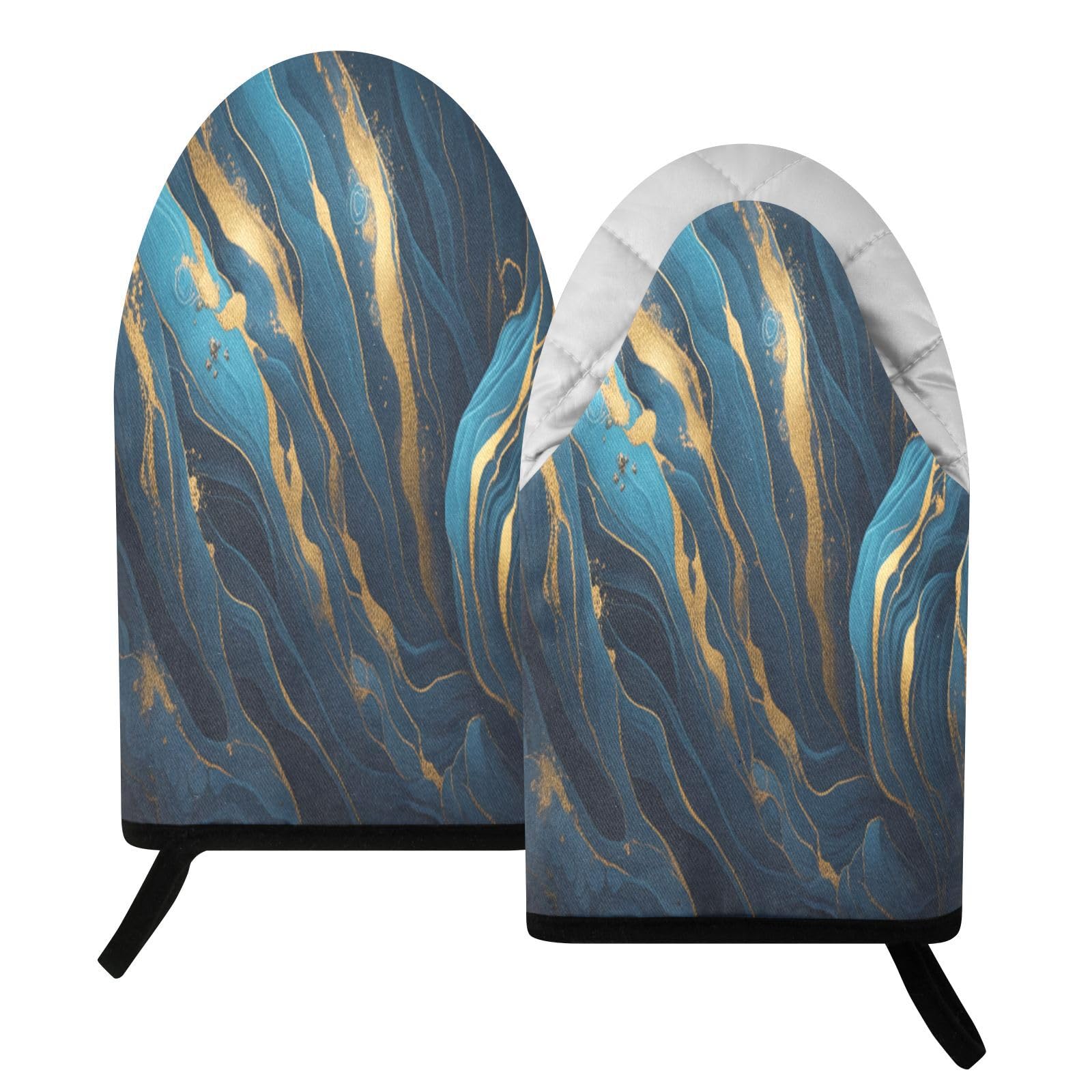 BURSTDDY Marble Oven Mitt,Heat Resistant Kitchen Mitts for Cooking