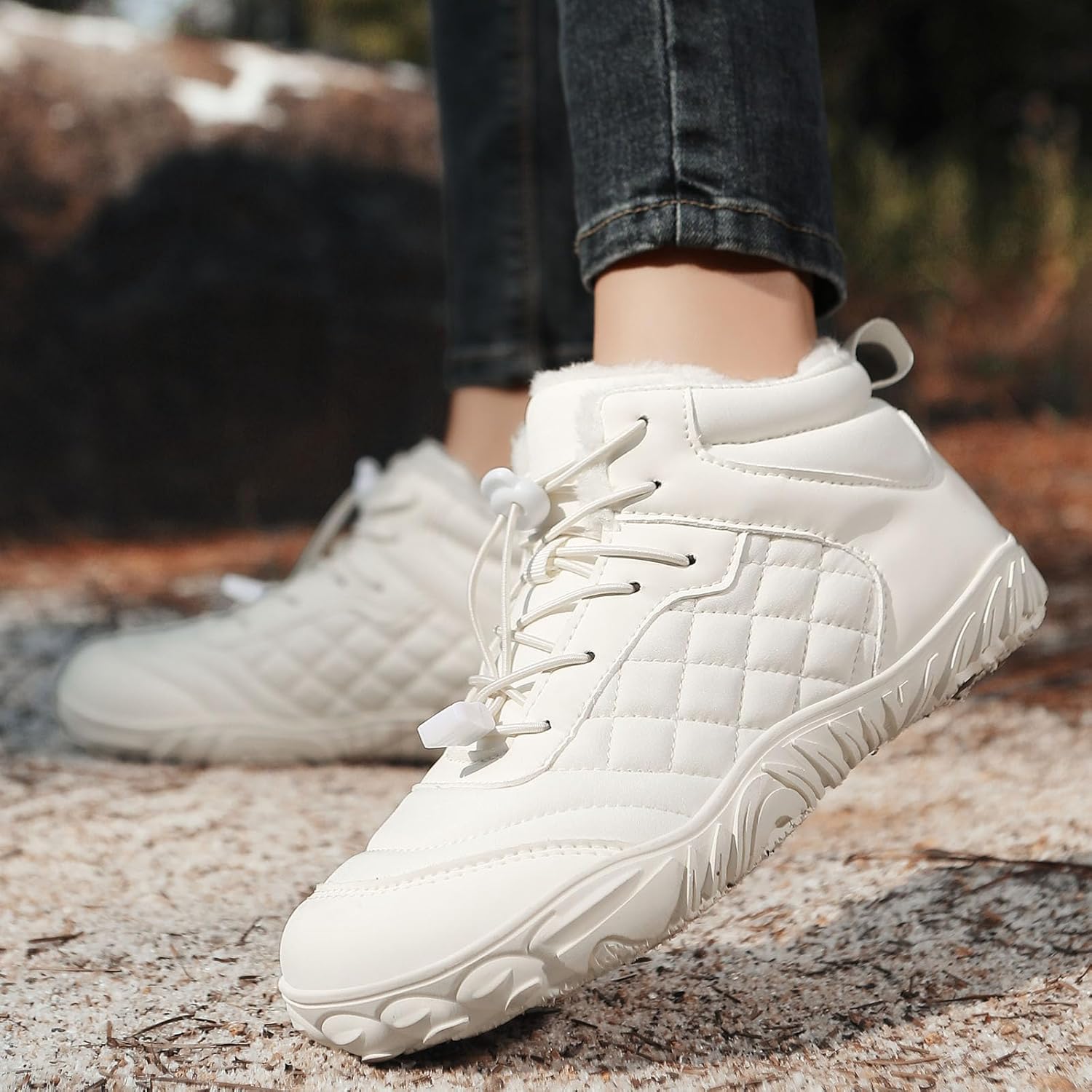 RUMPRA Men’s Women’s Barefoot Snow Boots, Fur Lined and Waterproof Winter Boots, Minimalist Wide Toe Box Zero Drop