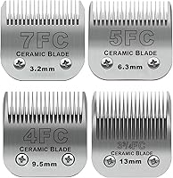 Vista 13 de Juego de cuchillas cerámicas desmontables para cortapelos de mascotas para perros de tamaño 7FC/5FC/4FC, compatible con Andis, Oster A5, Wahl KM