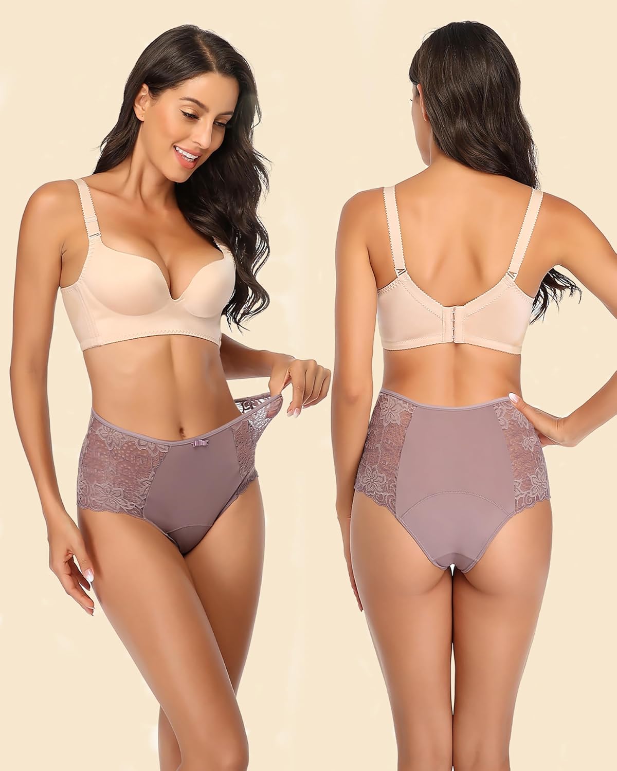 Period Underwear for Women, Leakproof Period Panties, Lace Menstrual Underwear Breathable & Soft - Image 2