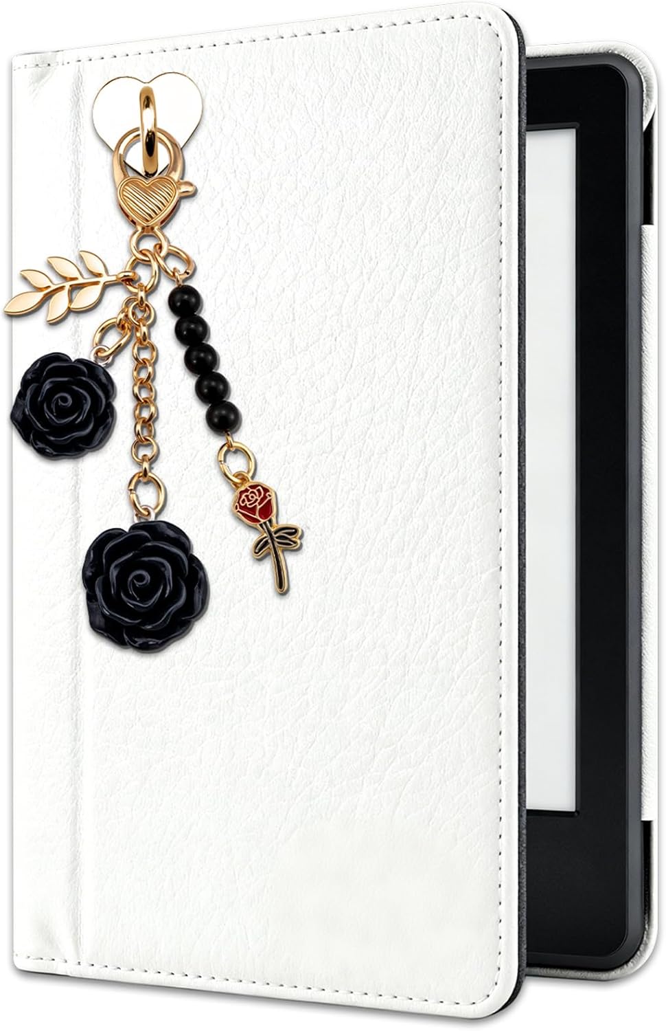 Rose Purse Charms Cute Flower Keychain With Heart Sticker Charm Chain For Kindle Colorful Bag Charms For Handbags - Image 2