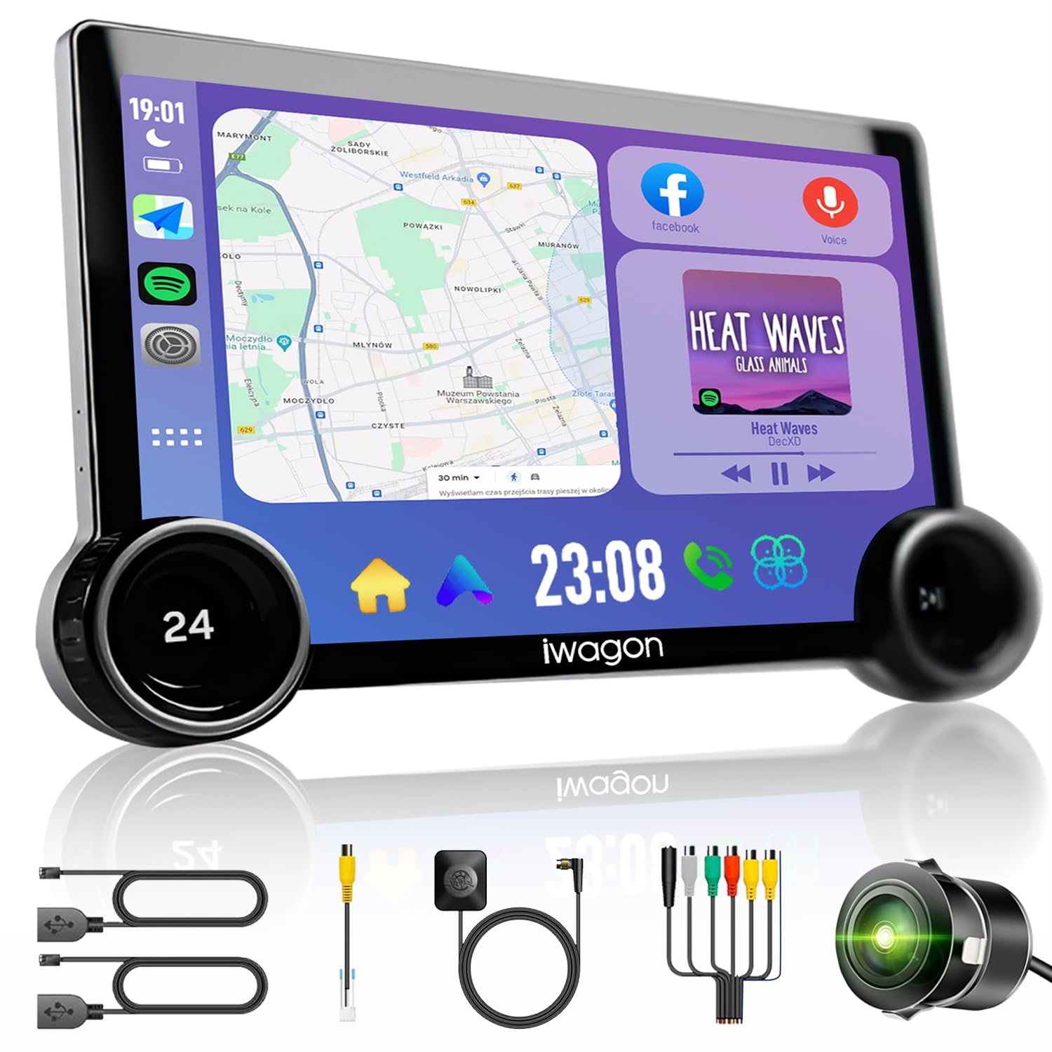 iWagon Diamond Car Android System Touch Screen10.1 Inch|TS30|With Fan |4GB/64GB|4th Gen|4Core|QLED Display|GPS&Bluetooth|WiFi&FM|Steering Control| AHD Camera Included(Wireless Android Auto & Car Play)-image-18