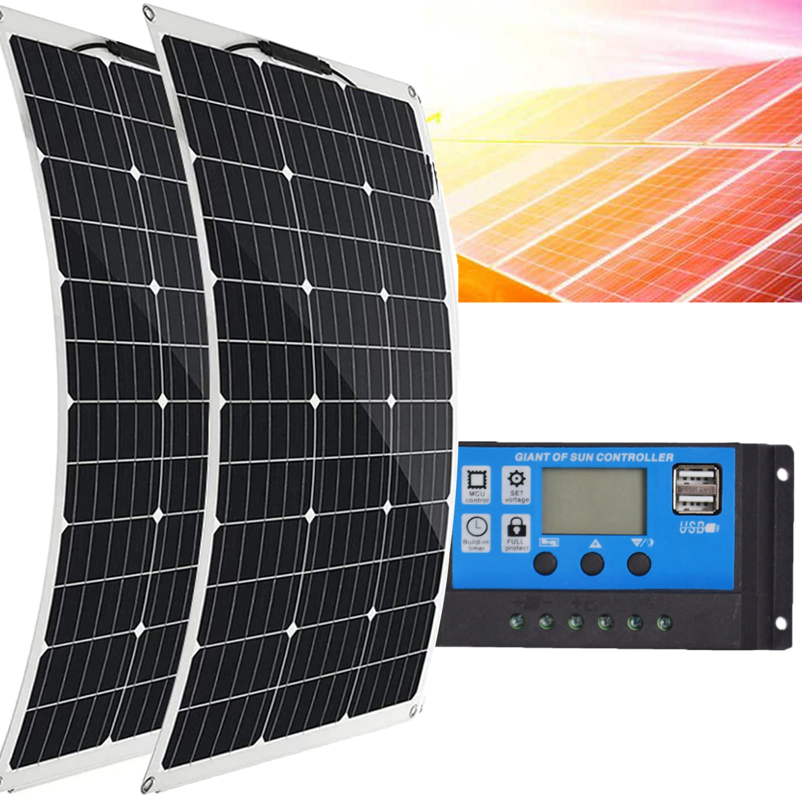 Pannello solare monocristallino, 80 Watt, 20 Volt, per impianti fotovoltaici off-grid, ideale per camper, barche, fattorie, case e tetti, soluzione energetica versatile ed efficiente