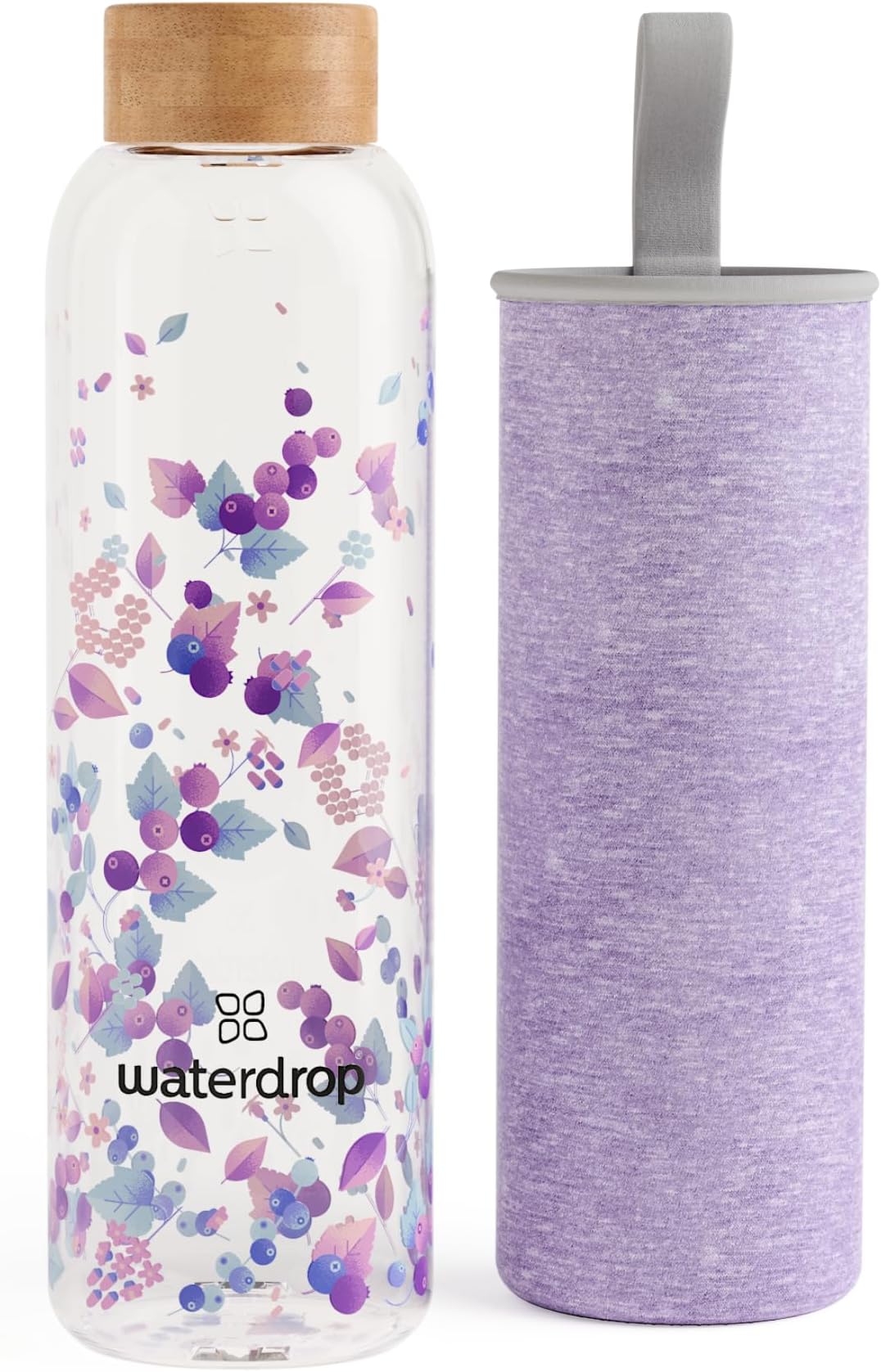 Bouteille D'eau En Verre BKR Lucia 500 Ml - Rouge - Avec Protection Silicone - Rare