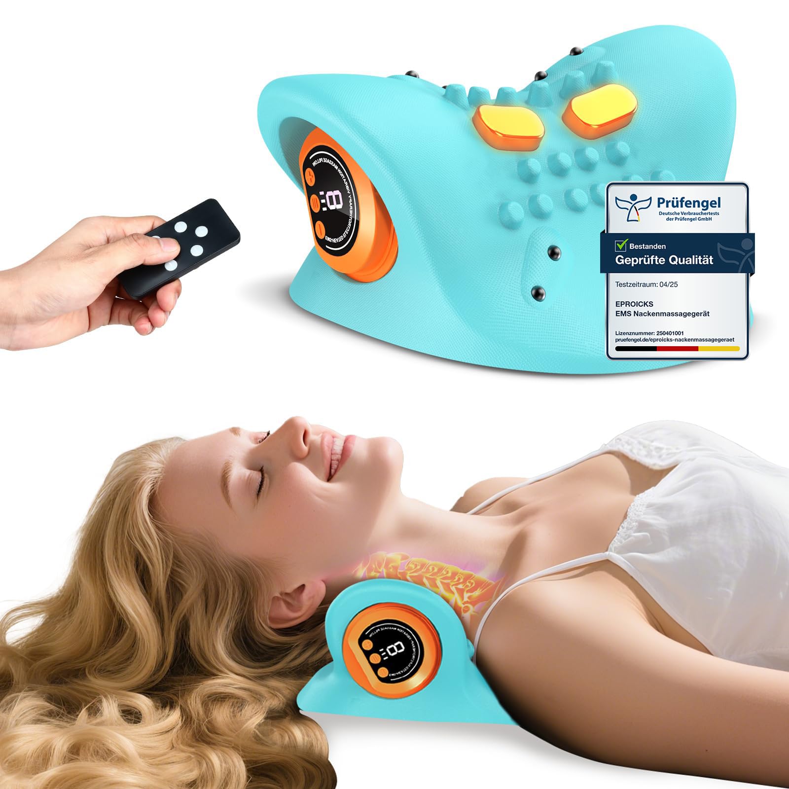 Masajeador Cervical,Almohada Cervicales y Cuello Alivia el Dolor y la Rigidez de los Músculos del Cuello, Adecuado para Hombres, Mujeres o Trabajadores de Oficina