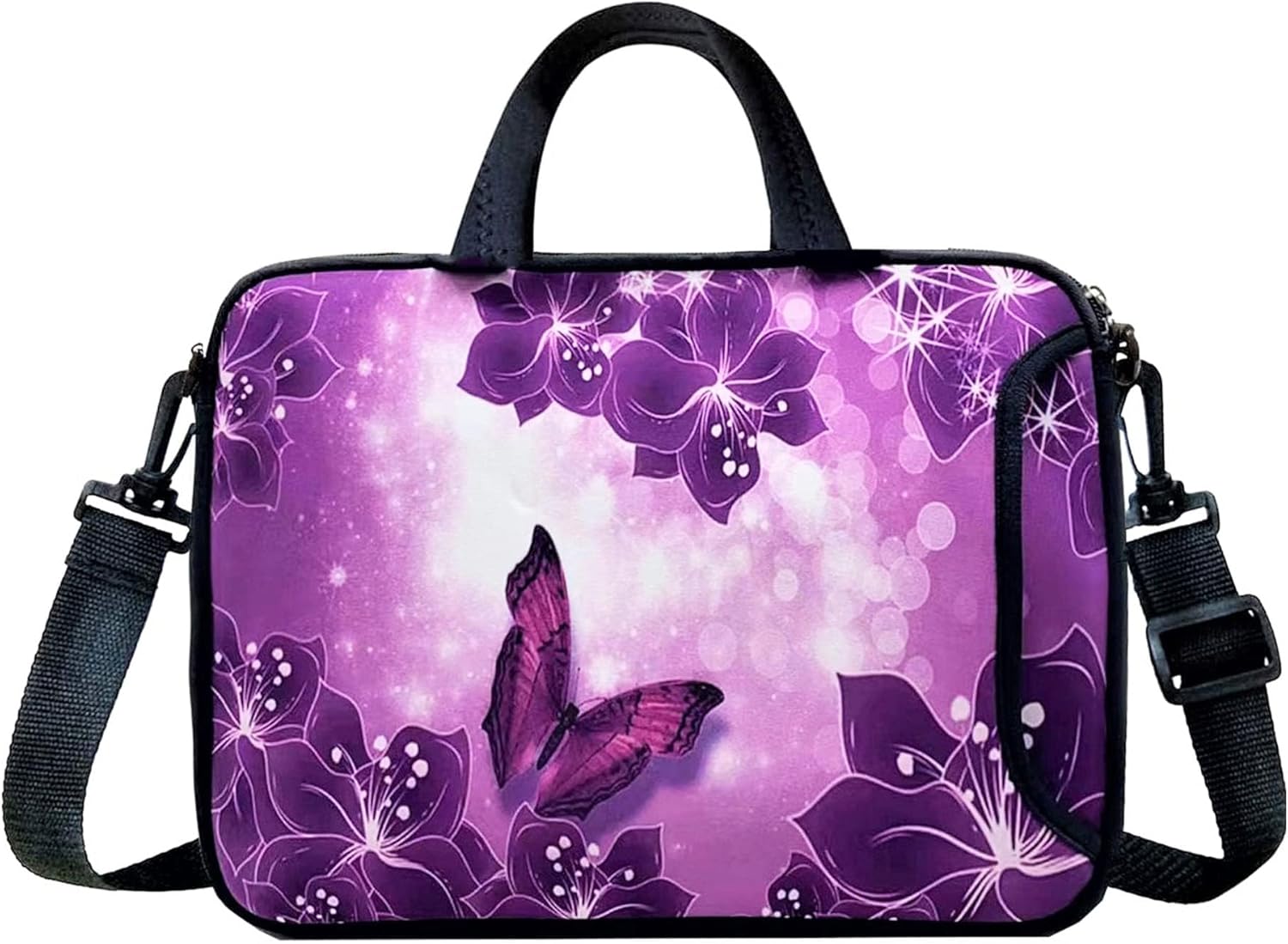17-17.3 Inch Neoprene Laptop Shoulder Bag Case Sleeve for Women HP Asus Dell (Classic Butterfly)