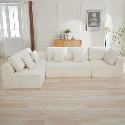 Miniatura 13 de Sofás modulares sin hueso de 140 pulgadas para sala de estar, sofá modular modular de nube comprimida, sofá moderno en forma de U de 9 plazas