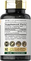 Vista 2 de Carlyle Picolinato de cromo 200mcg 250 tabletas vegetarianas Alta absorción Suplemento sin OMG, sin gluten