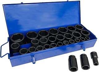 3/4in Drive Deep Metric Impact Impacted Socket Set 6 Sided 19mm â€“ 65mm 29pc