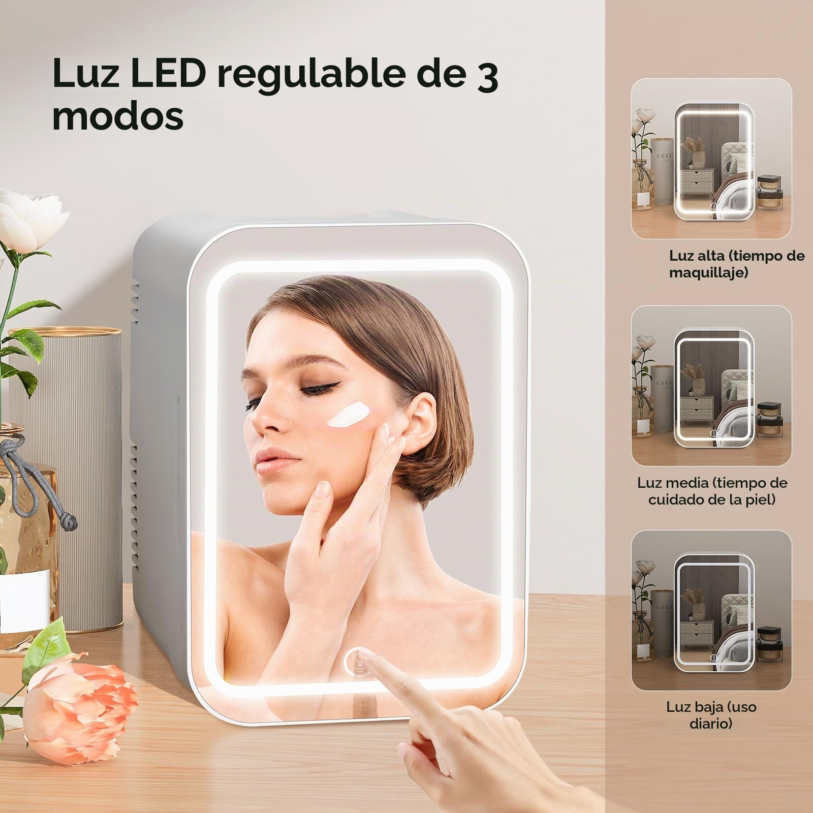 YU YUSING Nevera Pequeña para Maquillaje 4 L, Mini Nevera Cosmética