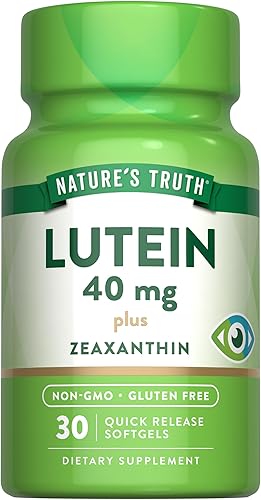 Nature's Truth Suplemento de luteína y zeaxantina | 40 mg | 30 cápsulas blandas | Sin OMG y sin gluten