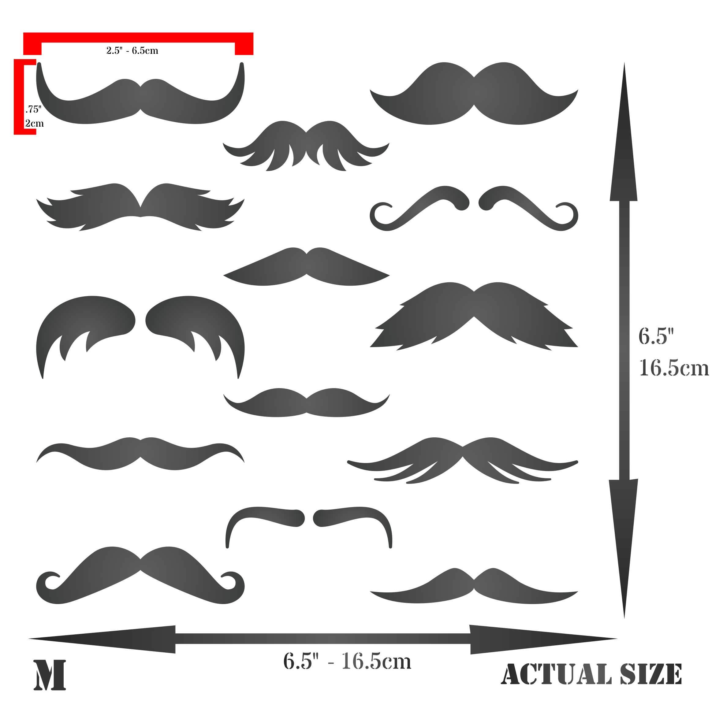 Mustache Stencil Template For Painting - Reusable Mylar Stencil For Walls & DIY Crafts - View #7