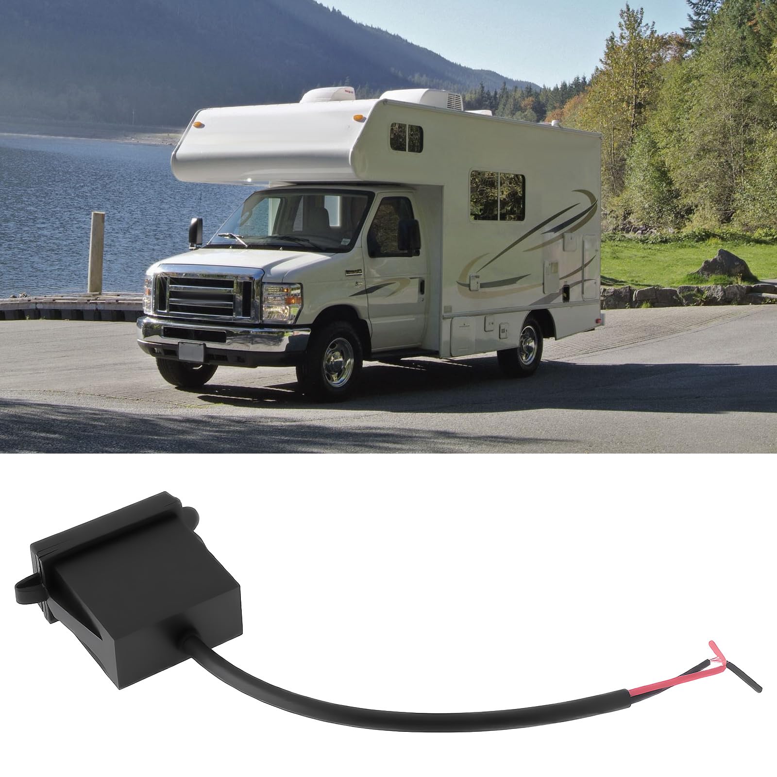 ECSiNG Lot de 2 prises de chargeur de voiture USB avec couvercle anti-poussière 2,4 A 12 V/24 V pour petit pont, voiture tout-terrain, camping-car, 18 x 29 x 33 mm