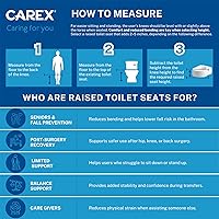 Vista 2 de Asiento elevador de inodoros de Carex Health Brands con asas para inodoros redondos estándares