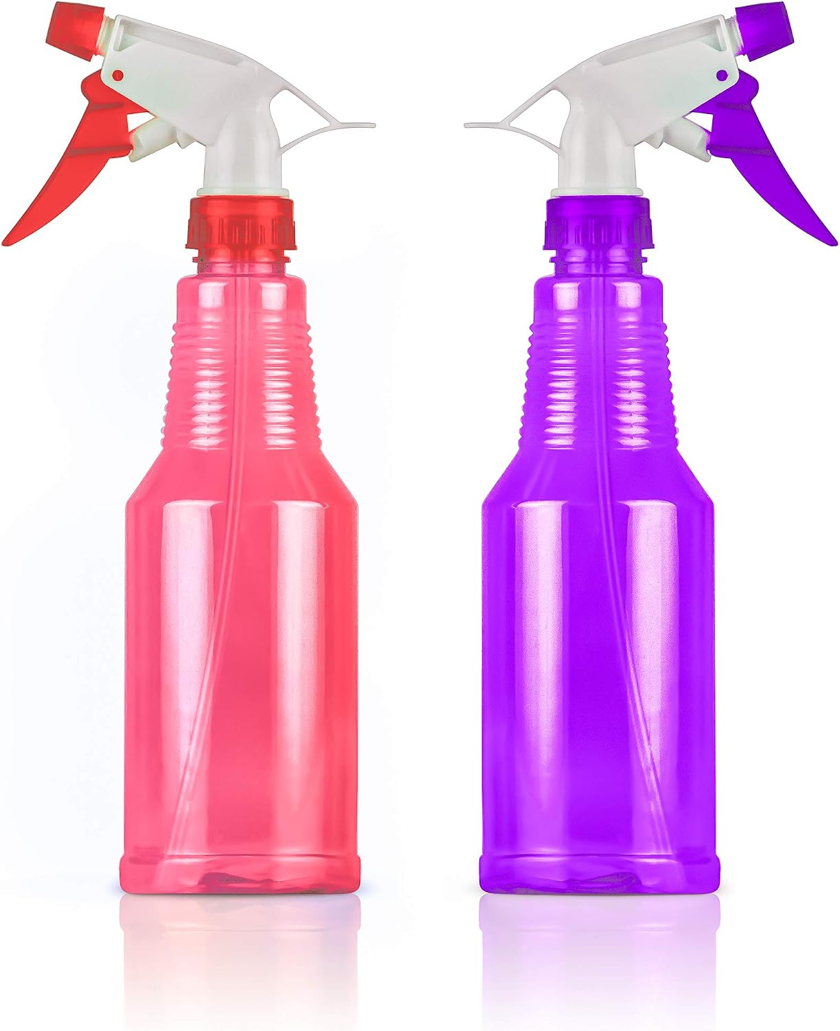 DecorRack Empty Spray Bottle 16 oz, BPA Free- Plastic, Professional Sprayer with Adjustable Nozzle for Cleaning Solutions, Kitchen, Hair, Plants, Leak Proof Fine Clear Mist Bottles (2 Pack)