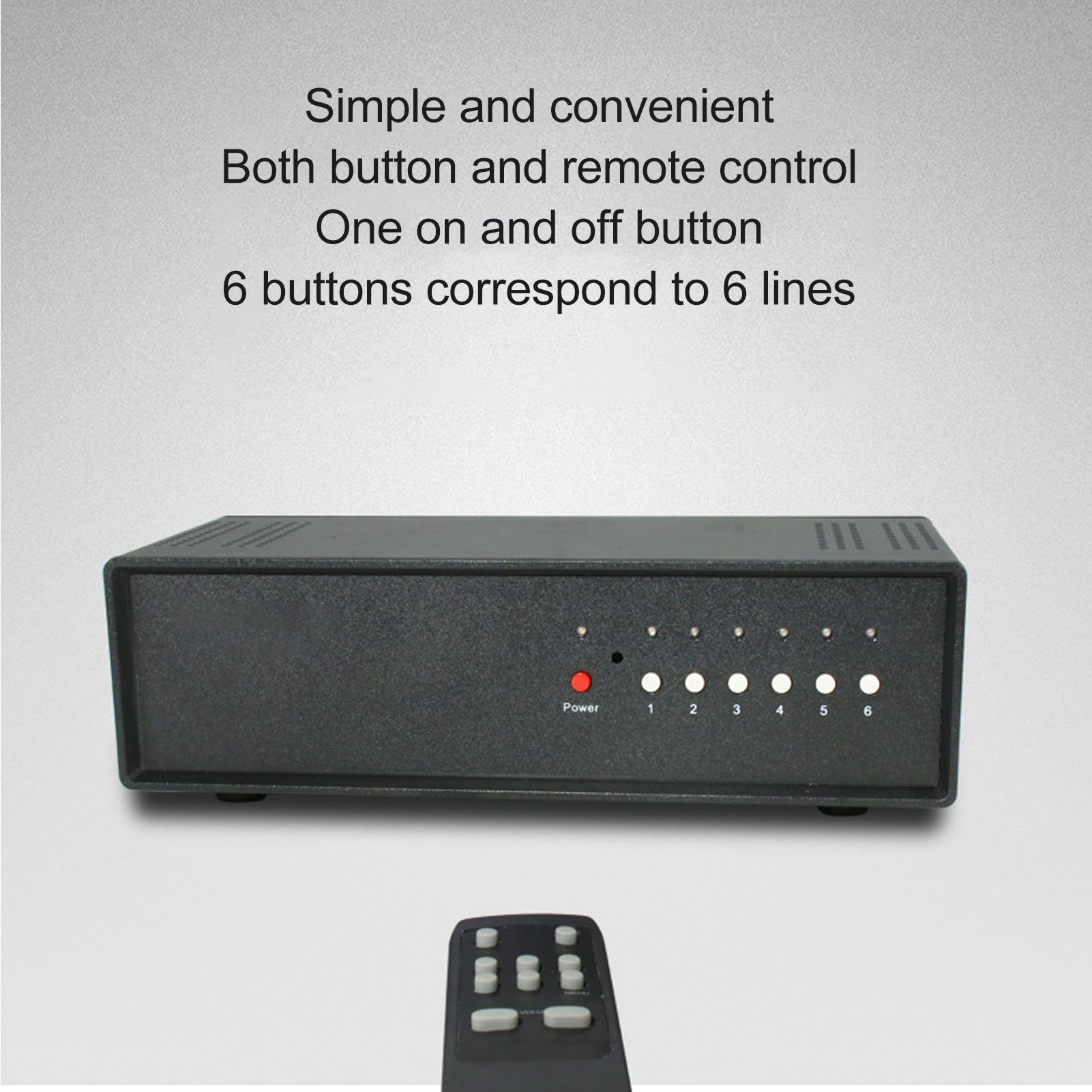 Selector de Amplificador Conmutador de Altavoz de Doble Canal 4 en 2 Salidas 500 Vatios 100-240 V con Control Remoto, Conmutación Suave, Circuito de Separación Bipolar (Enchufe