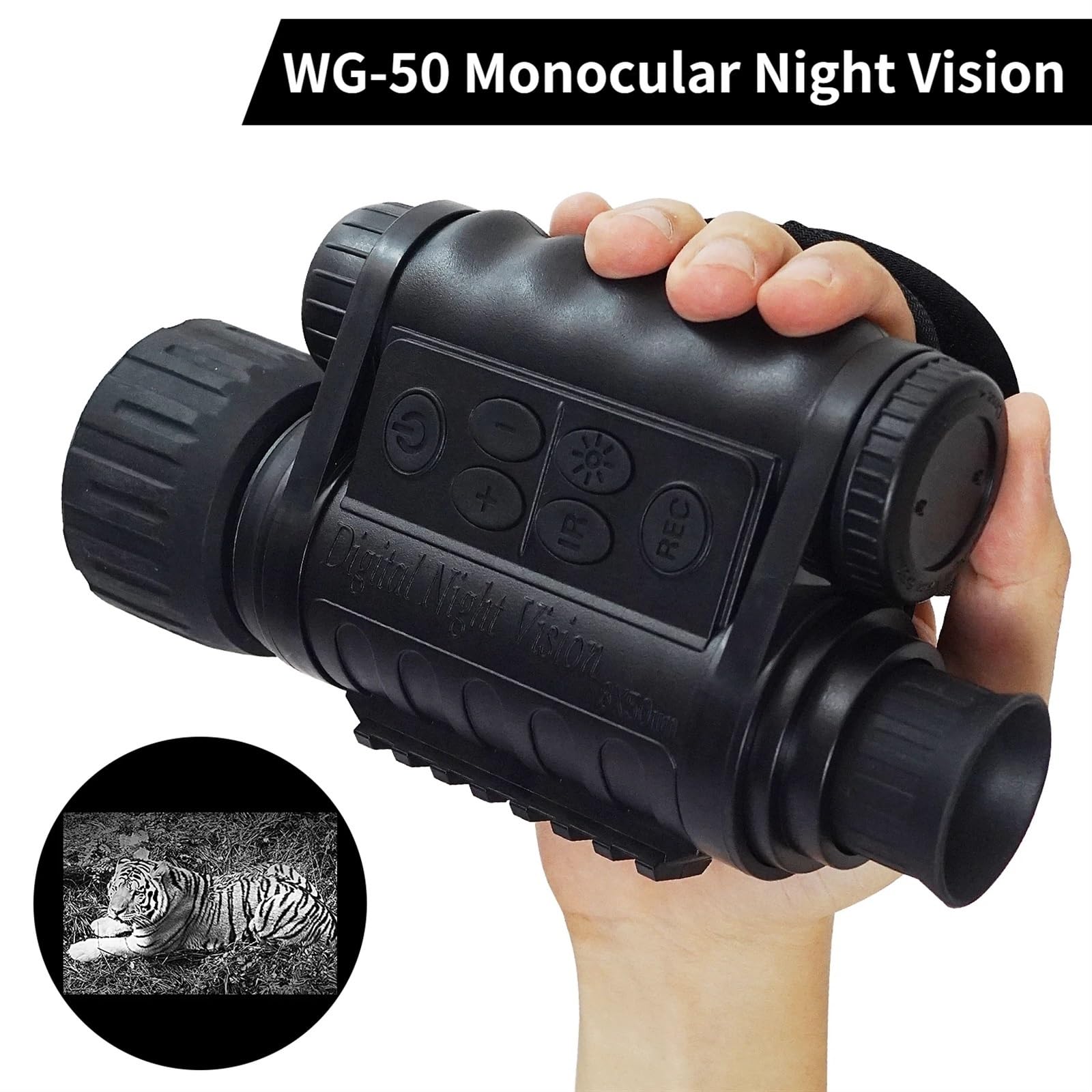 Alcance De VisióN Nocturna, WG-50 Plus IR visión nocturna Monocular visión nocturna 12MP Digital 5X Zoom telescopio de caza portátil alcance nocturno de 1150 pies con 64GB Para Vigilancia U Observació