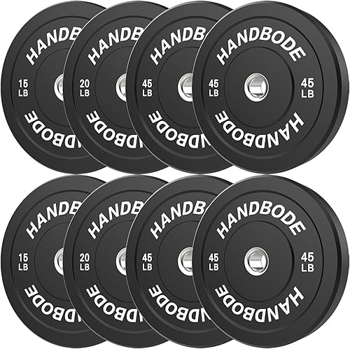 Miniatura 64 de Juego de discos de peso de 2 pulgadas de alto rebote, juego de discos olímpicos de 45/100/160/190/260/300 libras, juego de discos de peso de colores