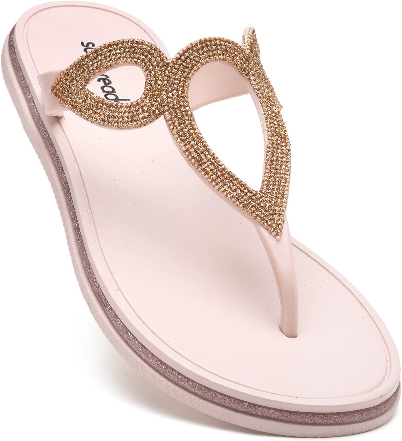 SOLETHREADSSUMMER BLING| Super Soft | Comfort | Cushion | Bounce Back | Durable | Handcrafted Upper | Outdoor | Flip Flops Sandals for Women