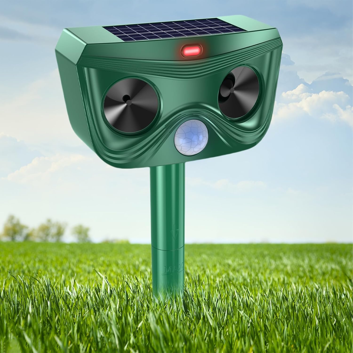Repelente de gato ultrasónico, repelente de gato solar repelente de gato exterior, repelente ultrasónico con detector de movimiento para jardín, patio contra gatos perros zorros pájaros ratas